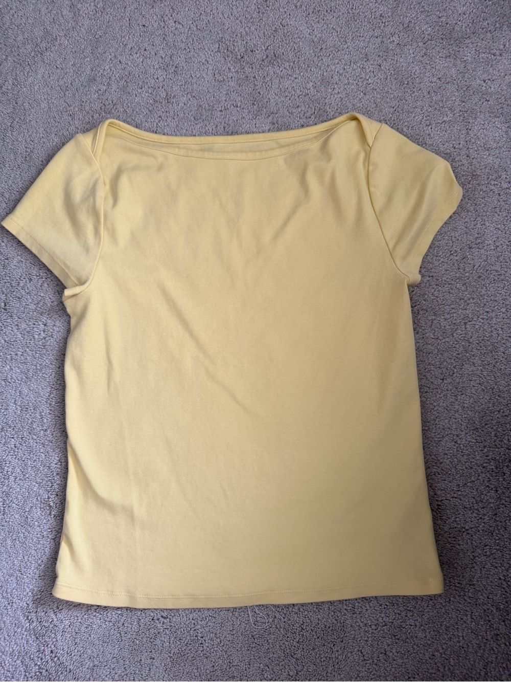 Old Navy Pale Yellow Boatneck Short Sleeve Top